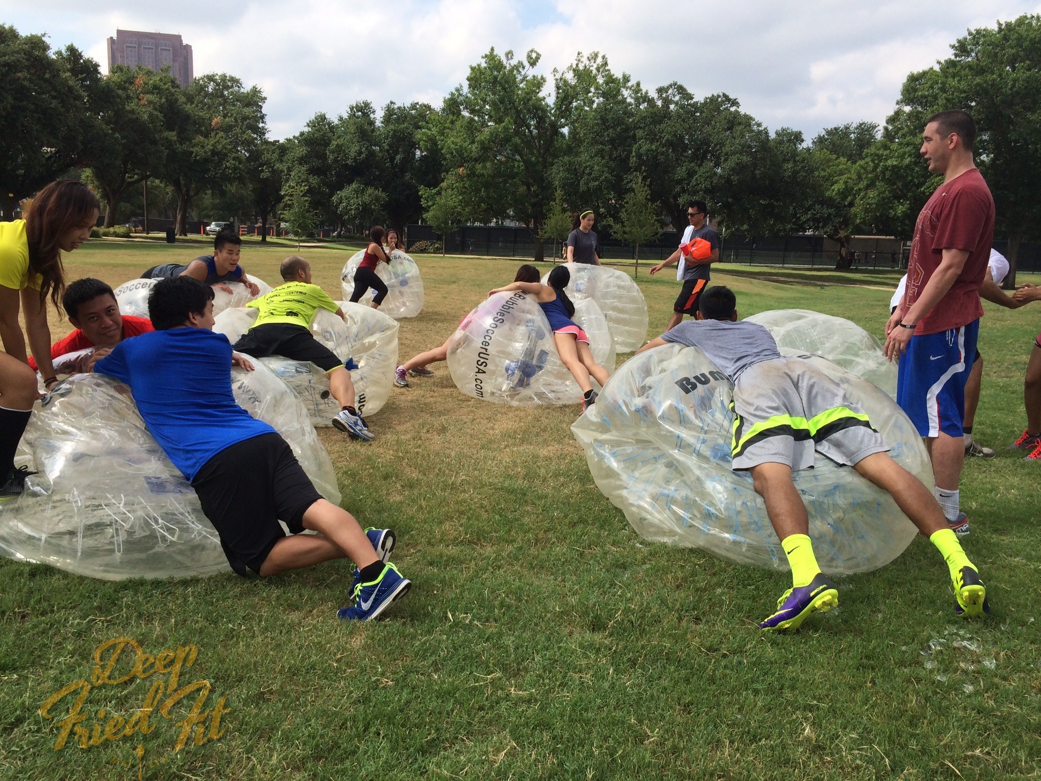 At the end, we helped deflate these bubbles. Resting on the bubble while the air is shooting out is very cooling. Photo Cred: Jessica Luong
