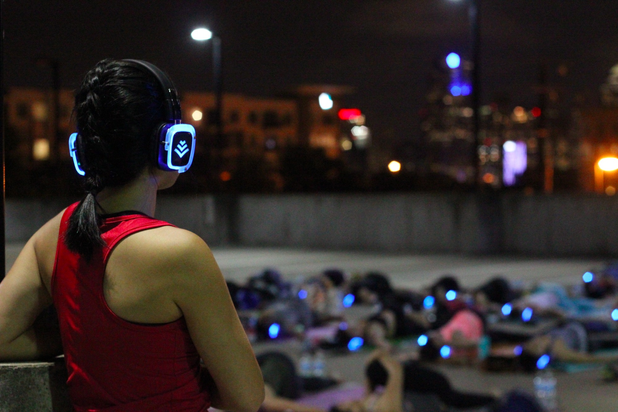 silent yoga disco outdoor cycling event fitness fried dallas